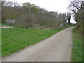 Derelict buildings beside a bridleway