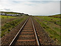 Looking south along the rail line