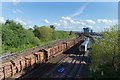 Log train approaching Warrington Bank Quay