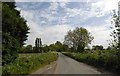 Hump back bridge ahead of Mill Beck on Common Road