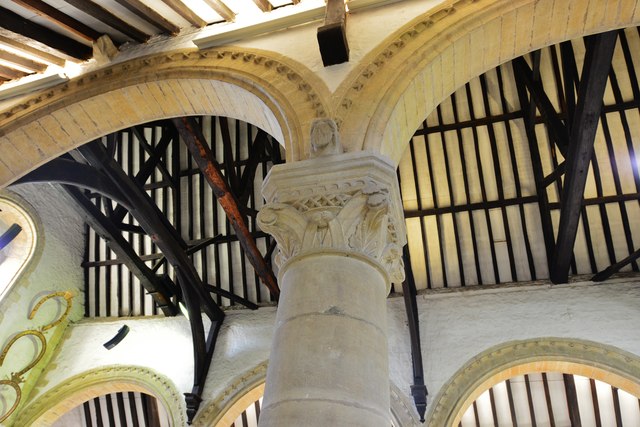 Oakham Castle: Carved capital in the Great Hall 4