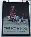 Sign for the Fox & Dogs Inn, Warton