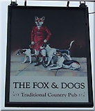 SK2803 : Sign for the Fox & Dogs Inn, Warton by JThomas