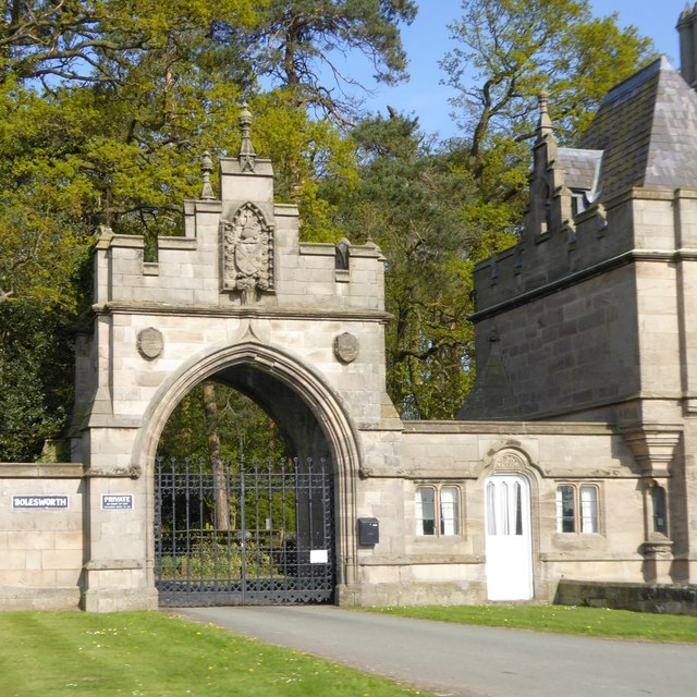 Gate to Bolesworth Castle at Chowley Lodge