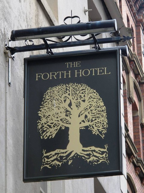Sign for The Forth Hotel, Pink Lane, NE1