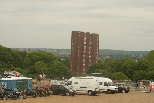 View of the National Sports Centre competitors' residential block of flats from the Crystal Palace terrace #3