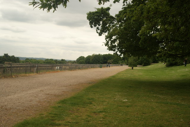 View along the path along the top of the Crystal Palace terrace