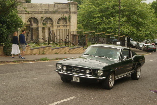 View of a Mustang exiting Crystal Palace Park