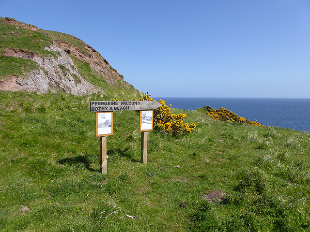 Signpost off the Berwickshire Coast Path © Oliver Dixon :: Geograph ...