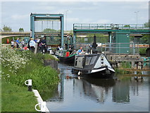 TL1697 : Narrow boats at Orton Lock on the River Nene by Paul Bryan
