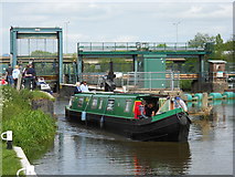TL1697 : Narrow boat at Orton Lock on the River Nene by Paul Bryan