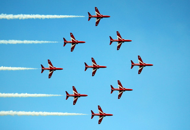 The Red Arrows at the Llandudno Air Show... © Jeff Buck cc-by-sa/2.0 ...