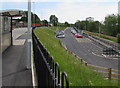 Western Valley Road bus stop near Pye Corner railway station, Newport