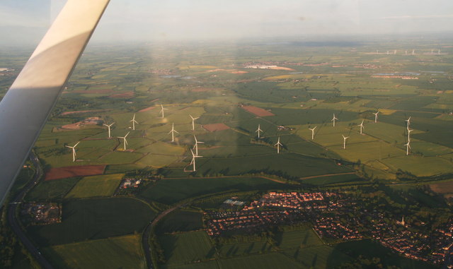 Burton Wold and other Windfarms aerial Chris Geograph