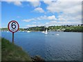 At this narrow point in the entrance to the Helford River a 6 knot speed limit is imposed