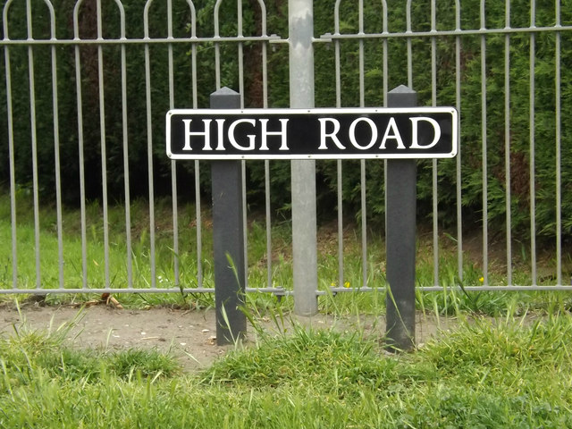 High Road sign