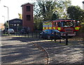 Rapidly boarding a fire engine in Upton-upon-Severn