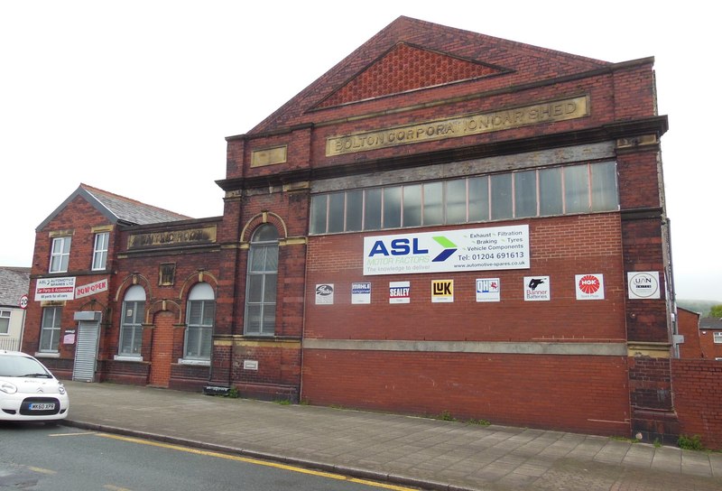 The former Bolton Corporation Car Shed © Ian S ccbysa/2.0 Geograph