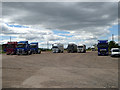 NO6264 : Lorry park at Stracathro Service Area by John Lucas
