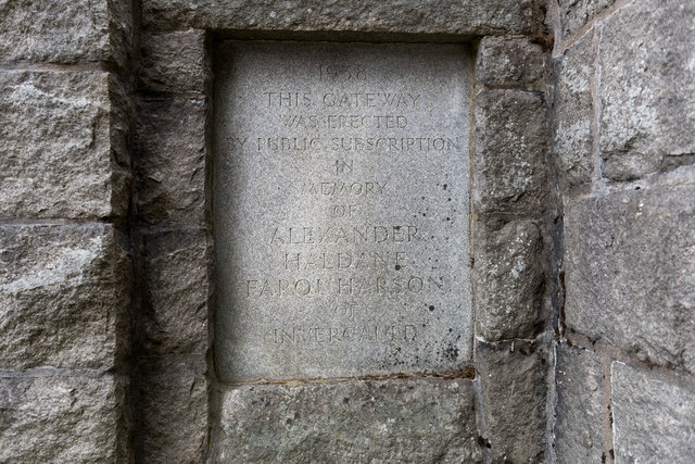 Inscription at the gate to Invercauld House