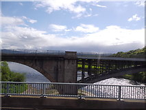 NJ3459 : Spey bridges, Fochabers by Stanley Howe