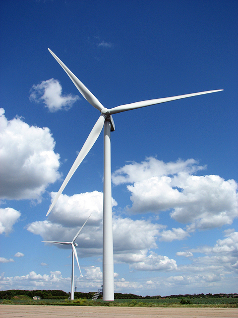 Wind turbines on the Oaksmere Business... © Evelyn Simak cc-by-sa/2.0 ...