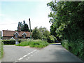 Grass triangle in the road at Edwardstone