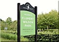 "Welcome" sign, Clement Wilson Park, Belfast (June 2015)