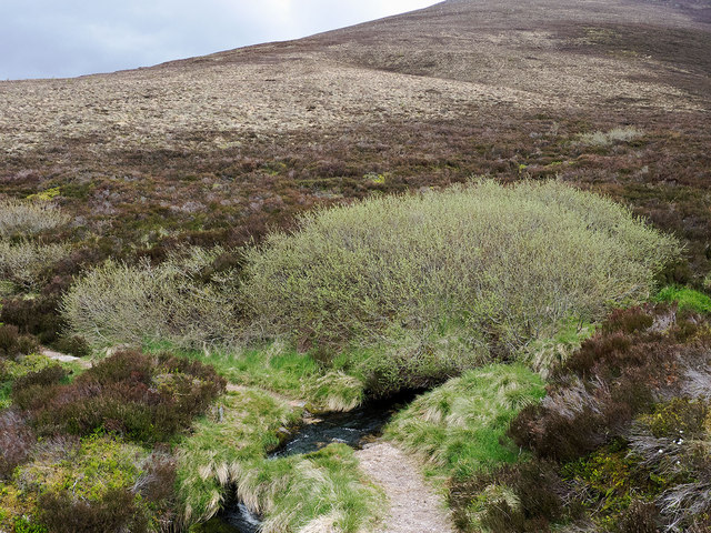 The Allt Ruadh path at the Allt Coire na Cloiche ford