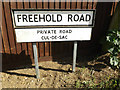 TM0855 : Freehold Road sign by Geographer