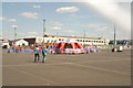 View of the Ocean Spray tent in the car park on Engineer