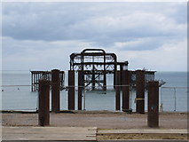TQ3003 : Brighton West Pier remains by David Anstiss