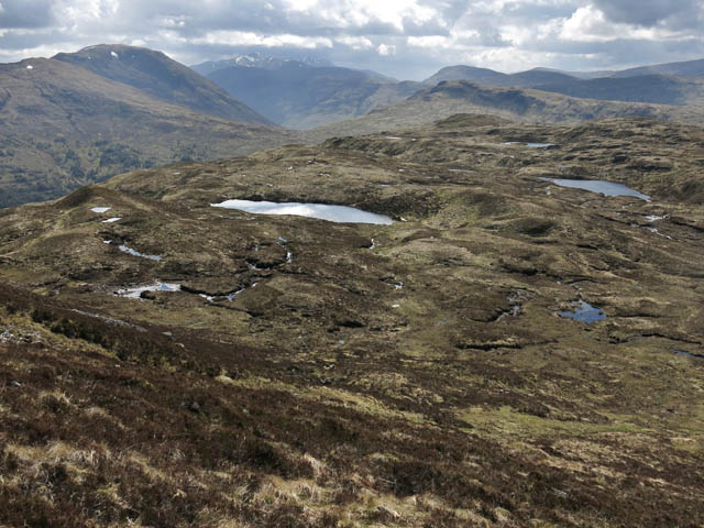 Lochans and moorland west of Meall Tairbh