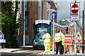 Test tram at the Beeston stop