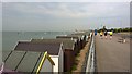 Beach huts below promenade at Thorpe Bay