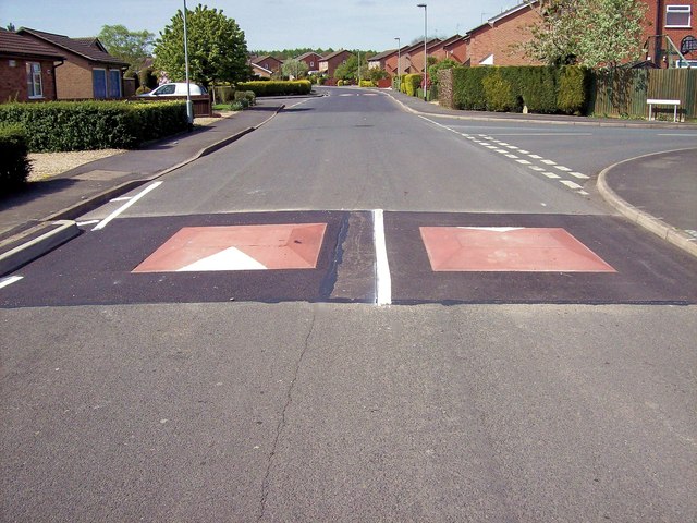 Speed bumps at Bourne, Lincolnshire