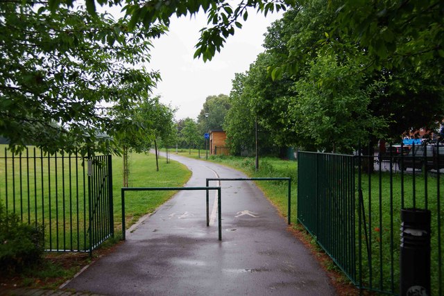 Footpath & cycleway in Cox's Meadow, Cheltenham, Glos