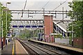 SJ8786 : Along platform 1, Cheadle Hulme railway station by El Pollock