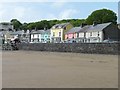 Houses on the sea front, Borth y Gest