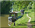 Narrowboats moored along the Oxford Canal