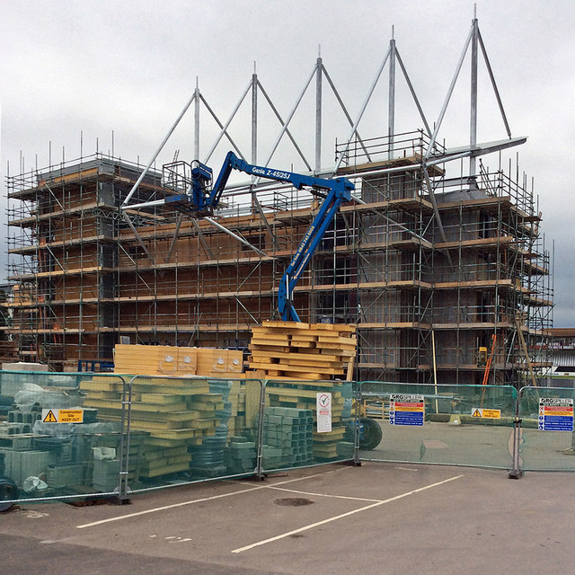 Taunton: a new pavilion being built