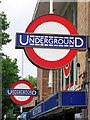 Underground signs at White City Station