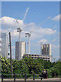 View to tower blocks under construction