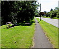 Roadside bench and bin near Old Sodbury