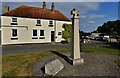 Reculver: The Millennium Monument in front of the King Ethelbert public house