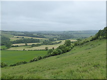 ST7605 : South-eastern slopes of Rawlsbury Camp and farmland to the south by Maurice D Budden