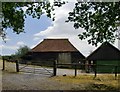 Weather-boarded barn near Bex Mill