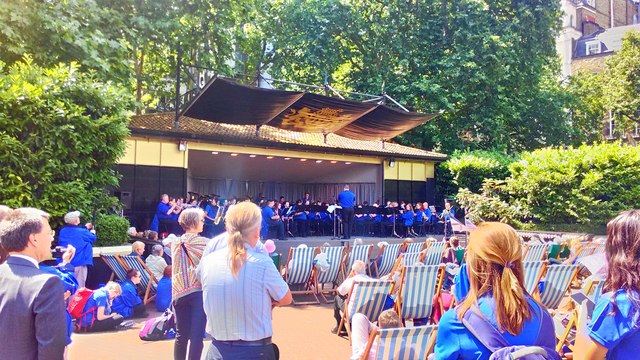 Band on Stage in Victoria Embankment Gardens