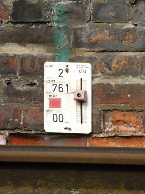 Track Datum Plate at Halesworth Railway Station
