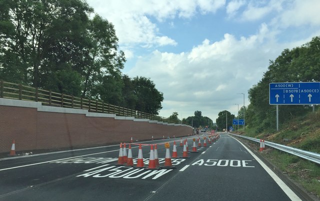 M6 junction 16 improvement scheme © Jonathan Hutchins :: Geograph ...